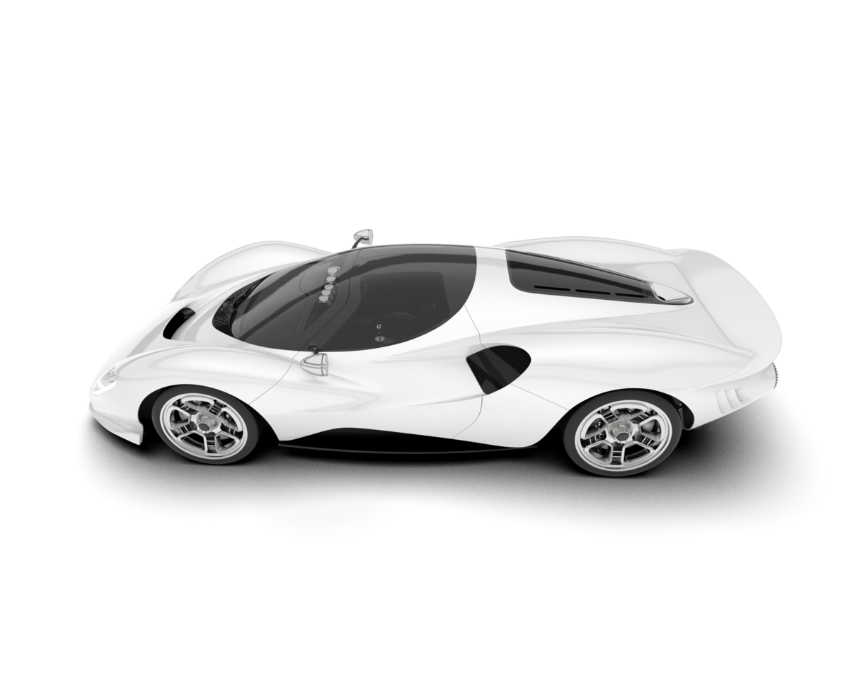 White sport car on transparent background. 3d rendering - illustration png