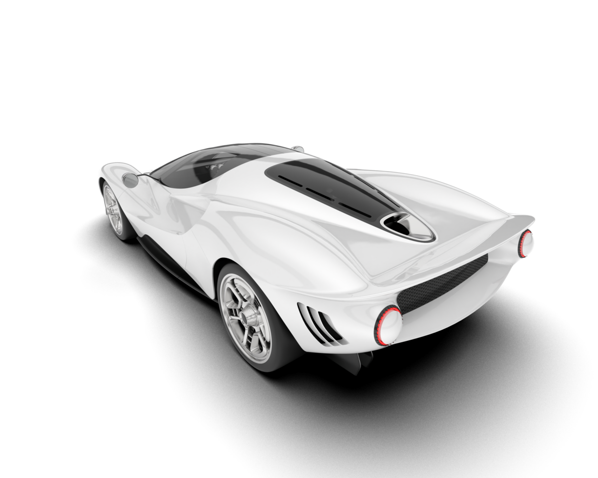 White sport car on transparent background. 3d rendering - illustration png
