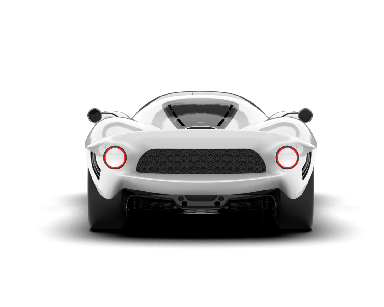 White sport car on transparent background. 3d rendering - illustration png