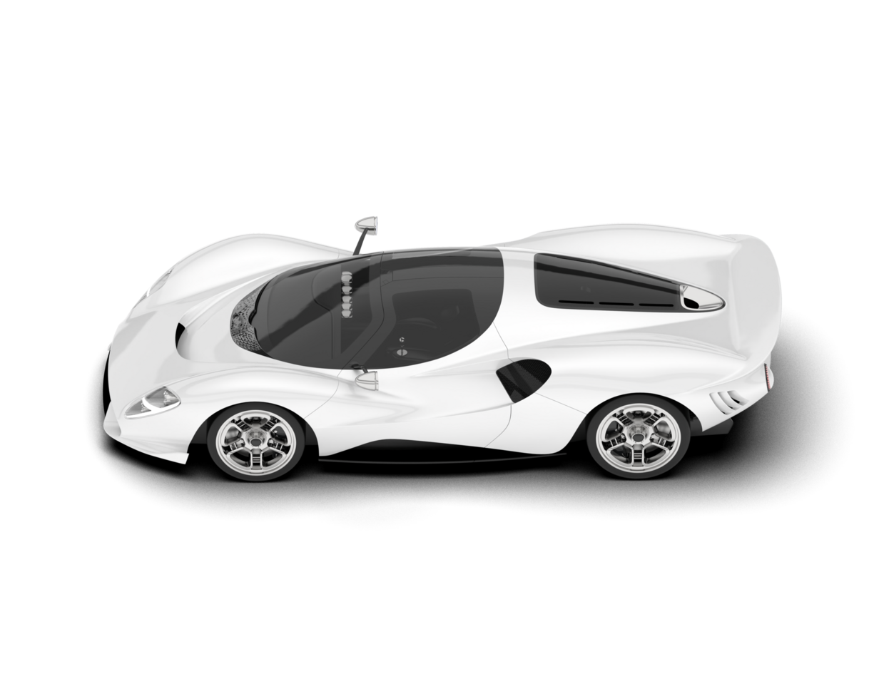 White sport car on transparent background. 3d rendering - illustration png