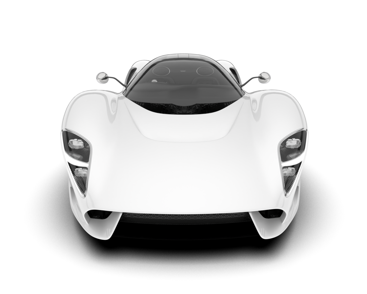 White sport car on transparent background. 3d rendering - illustration png