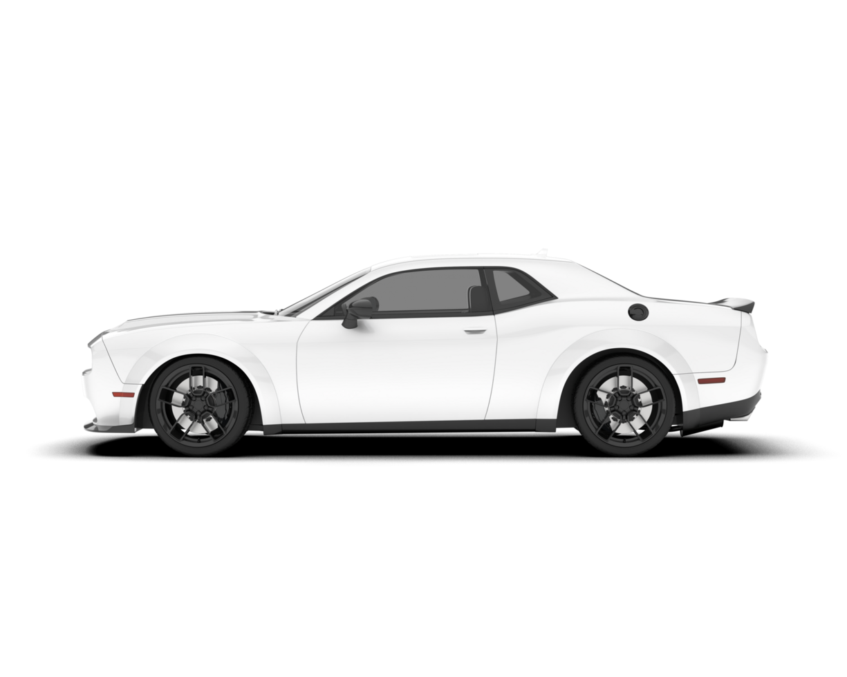 White sport car on transparent background. 3d rendering - illustration png