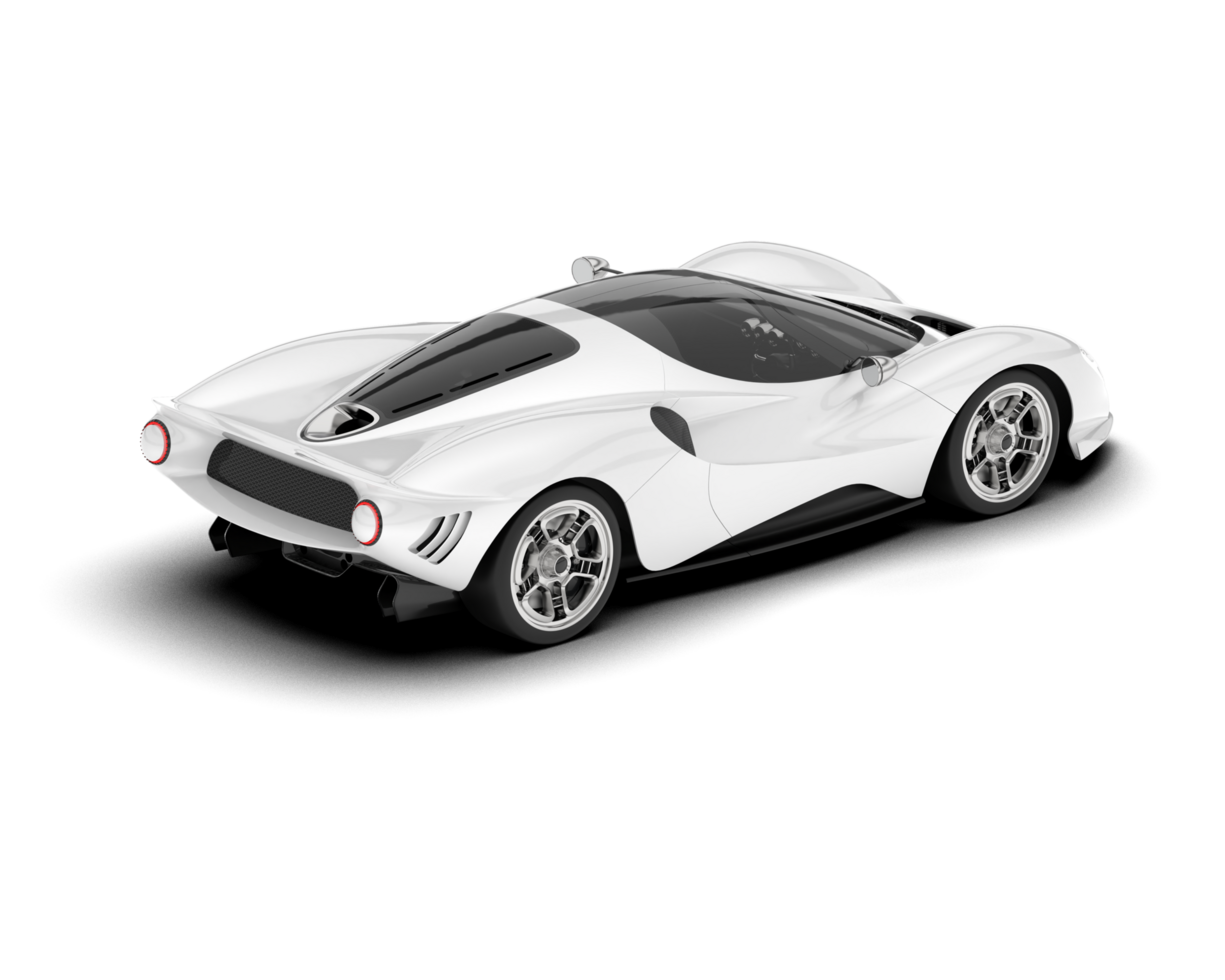 White sport car on transparent background. 3d rendering - illustration png