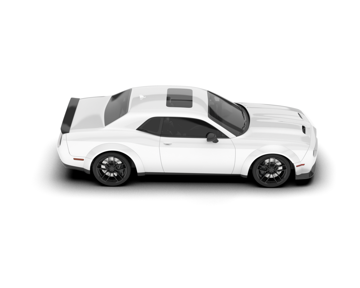 White sport car on transparent background. 3d rendering - illustration png