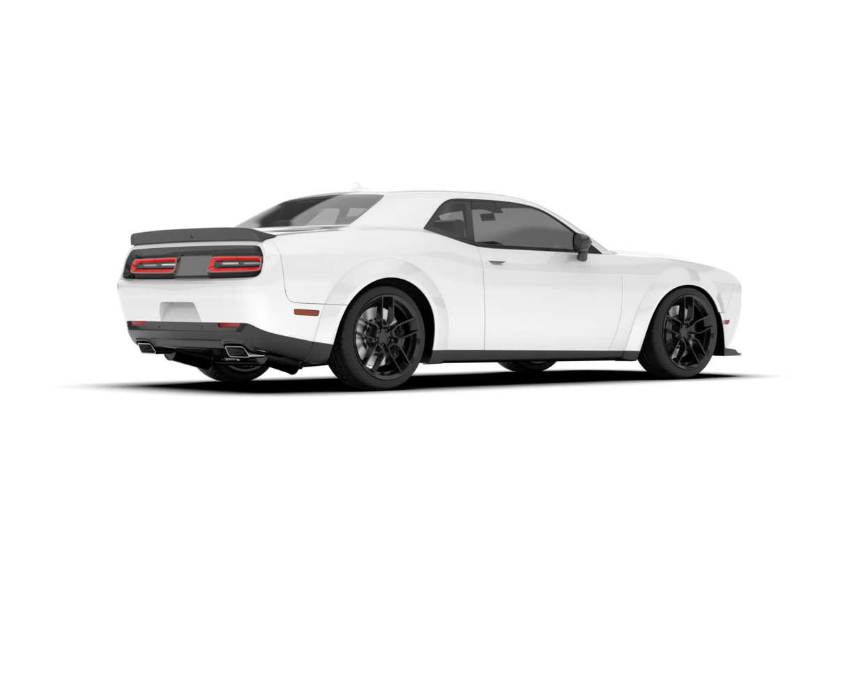 White sport car on transparent background. 3d rendering - illustration png