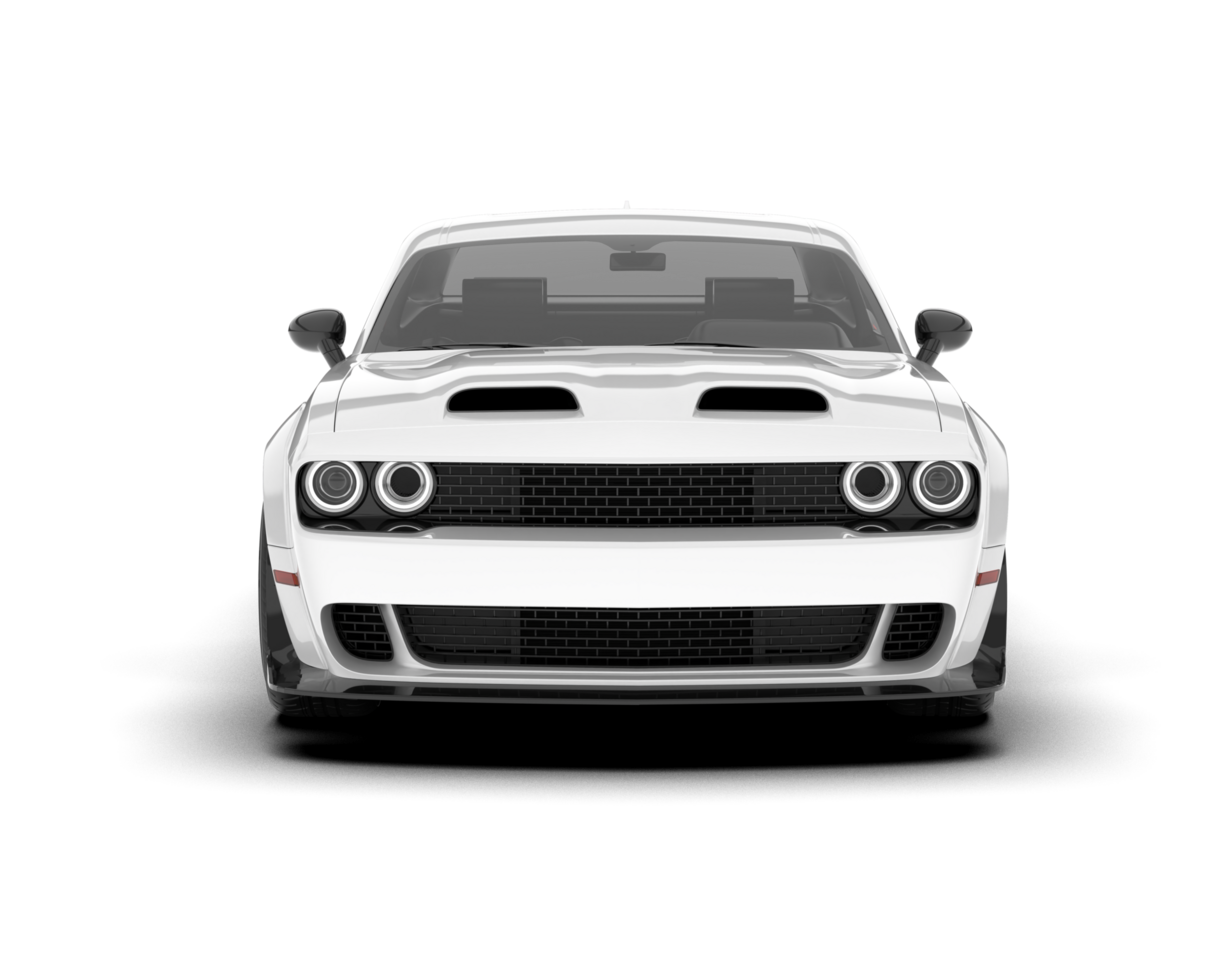 White sport car on transparent background. 3d rendering - illustration png