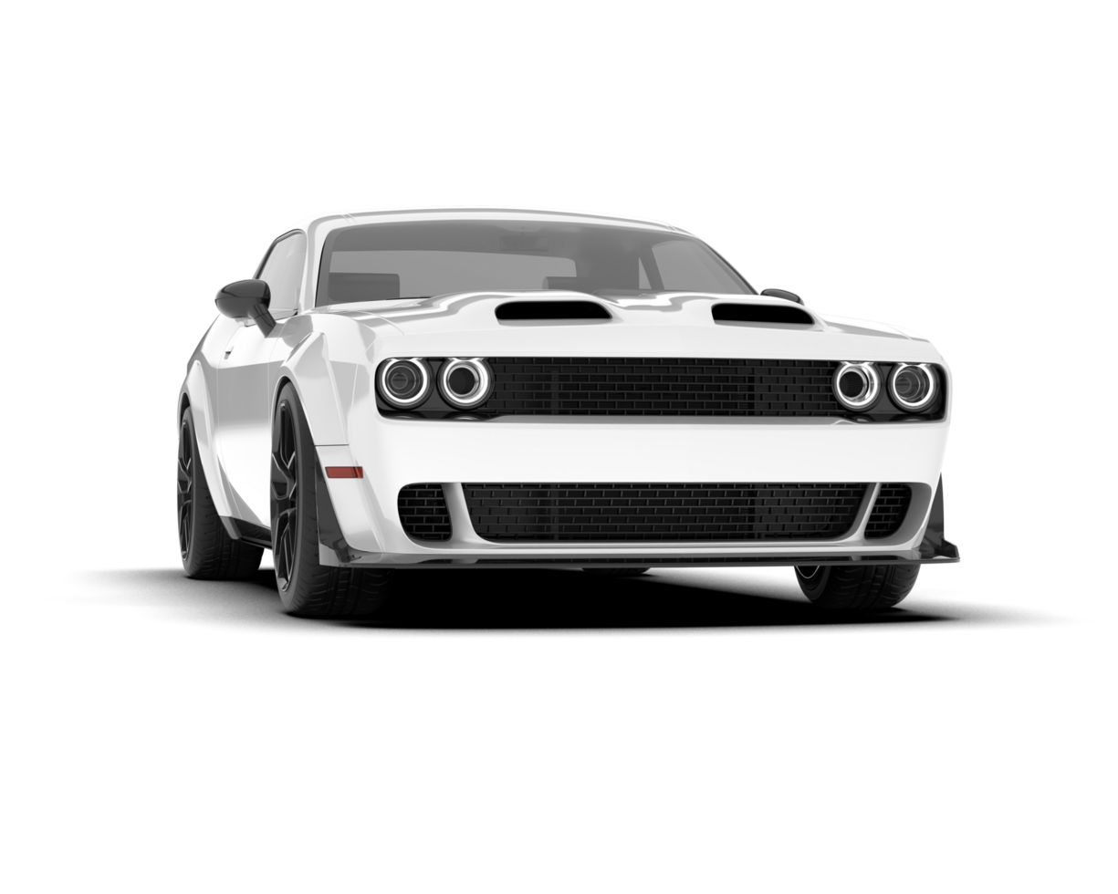 White sport car on transparent background. 3d rendering - illustration png