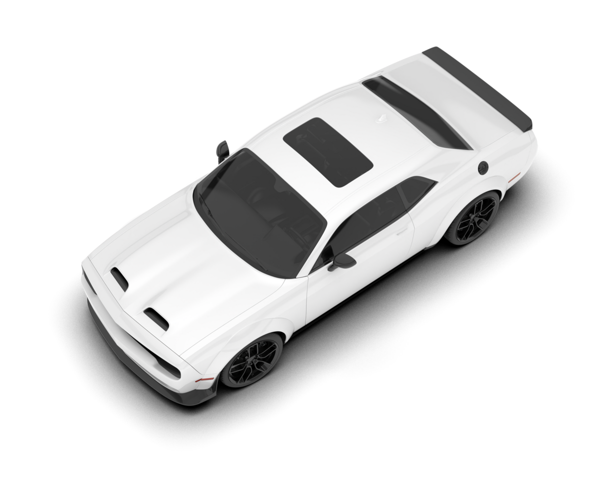 White sport car on transparent background. 3d rendering - illustration png