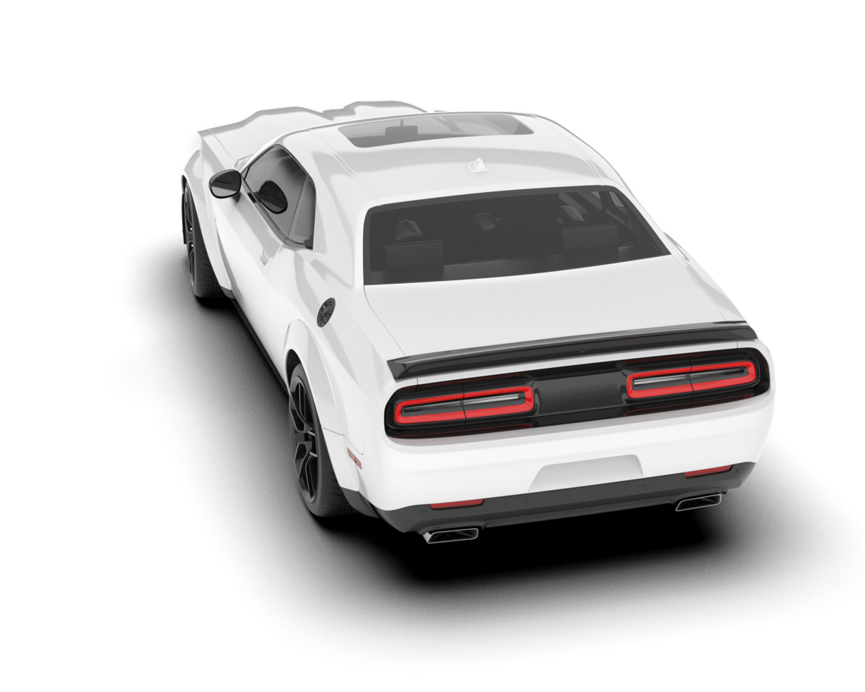 White sport car on transparent background. 3d rendering - illustration png