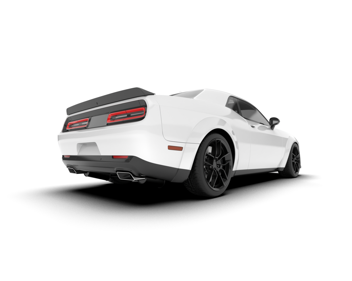 White sport car on transparent background. 3d rendering - illustration png