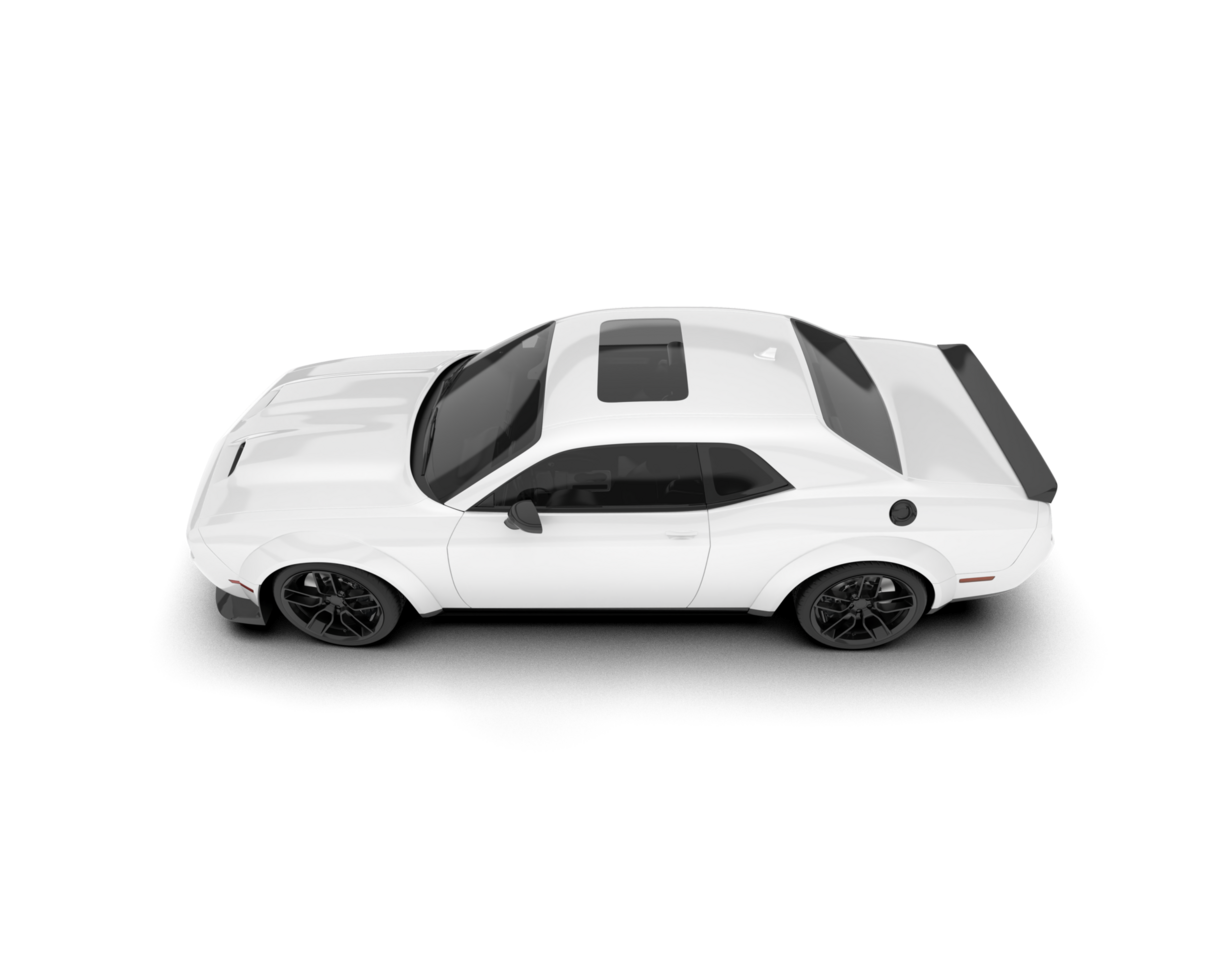 White sport car on transparent background. 3d rendering - illustration png