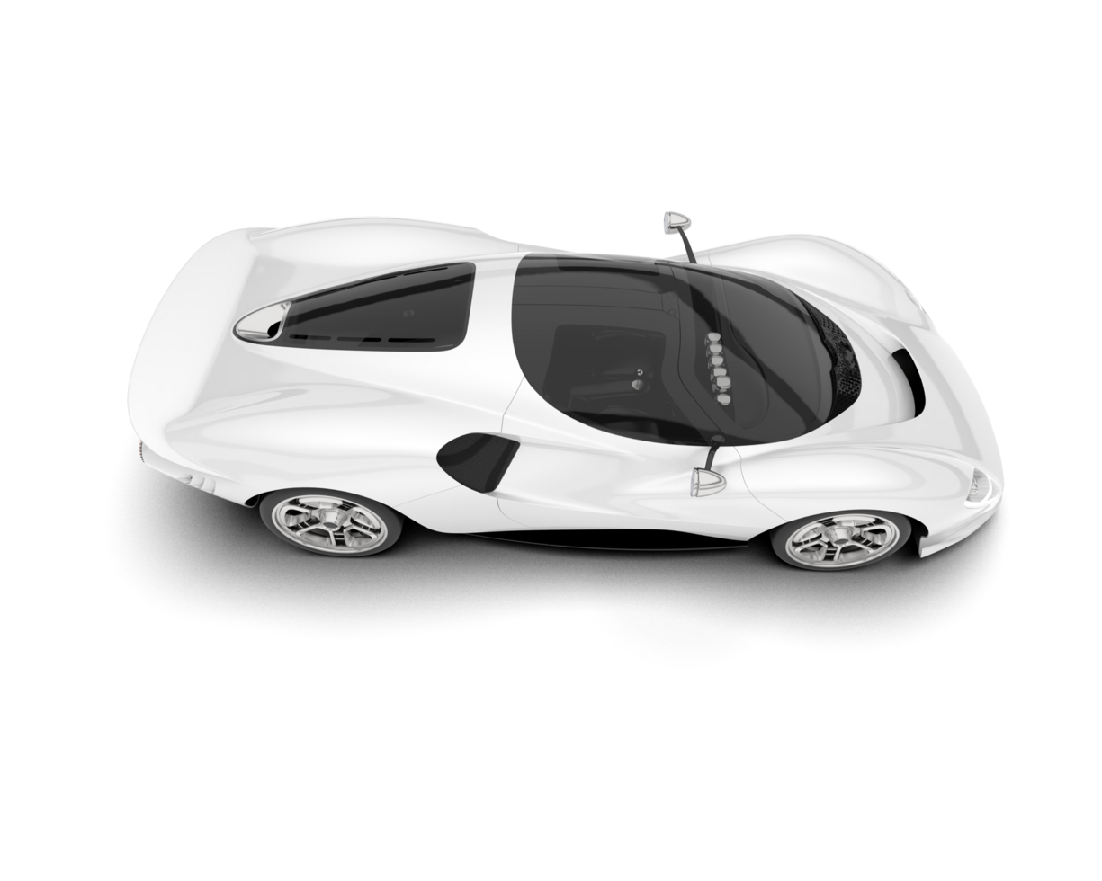 White sport car on transparent background. 3d rendering - illustration png