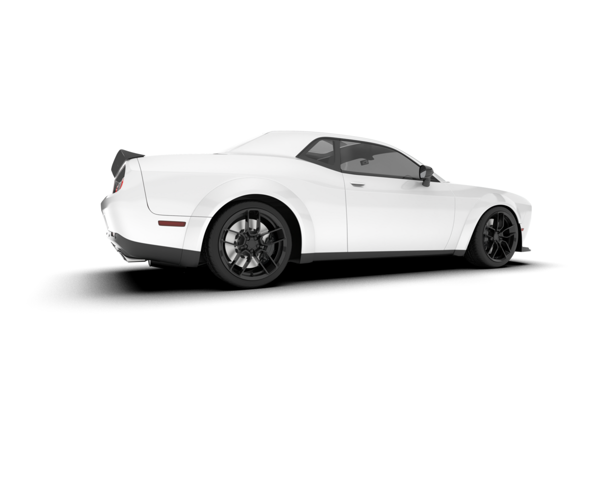 White sport car on transparent background. 3d rendering - illustration png