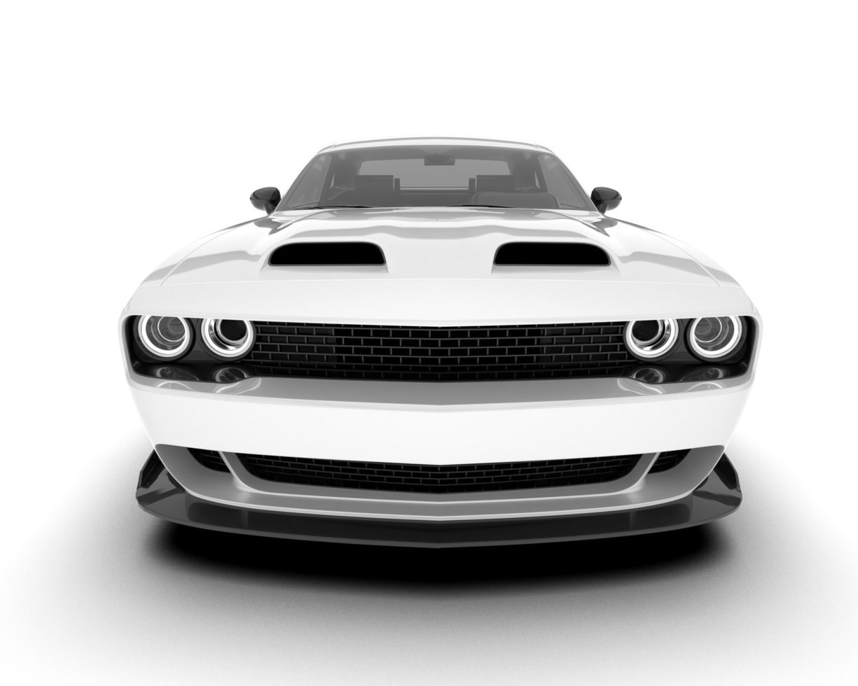 White sport car on transparent background. 3d rendering - illustration png