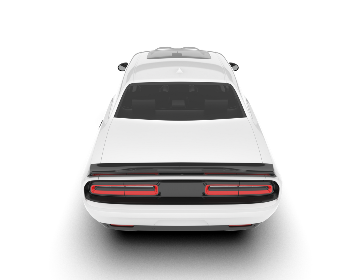 White sport car on transparent background. 3d rendering - illustration png