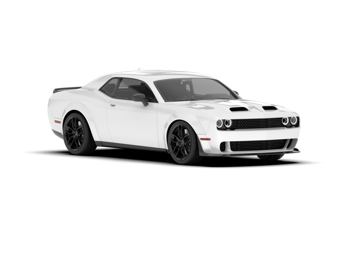 White sport car on transparent background. 3d rendering - illustration png