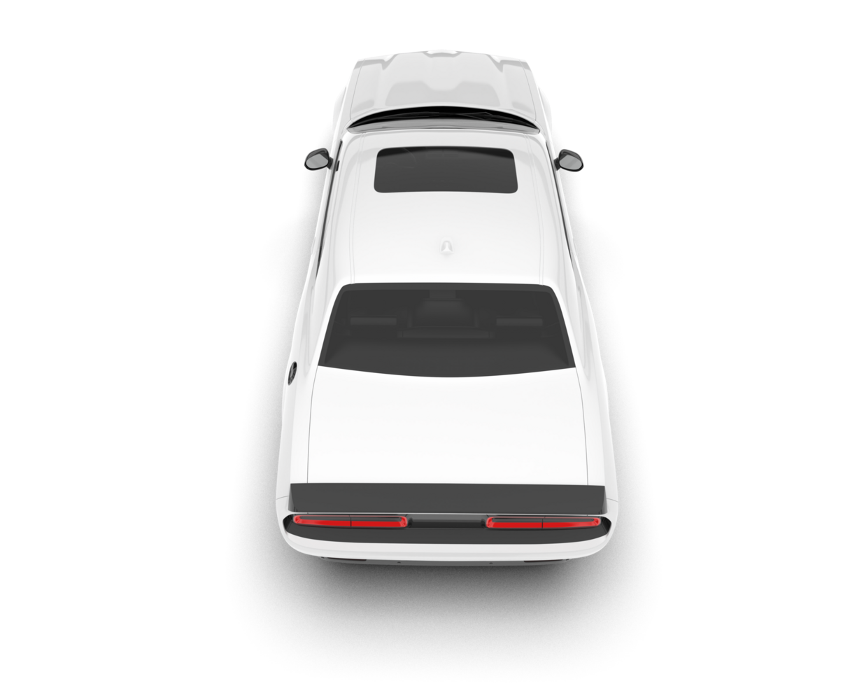 White sport car on transparent background. 3d rendering - illustration png