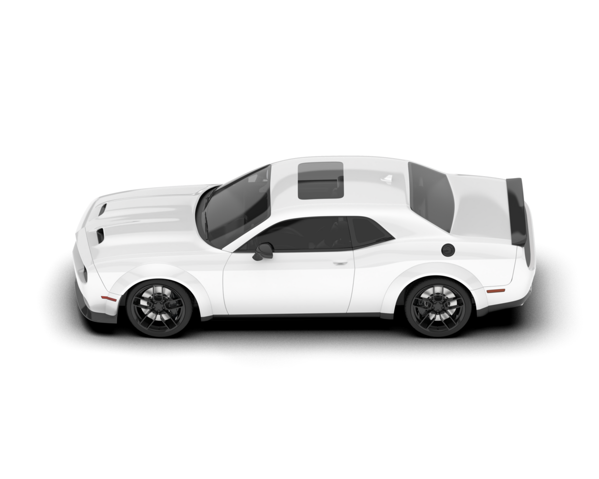 White sport car on transparent background. 3d rendering - illustration png