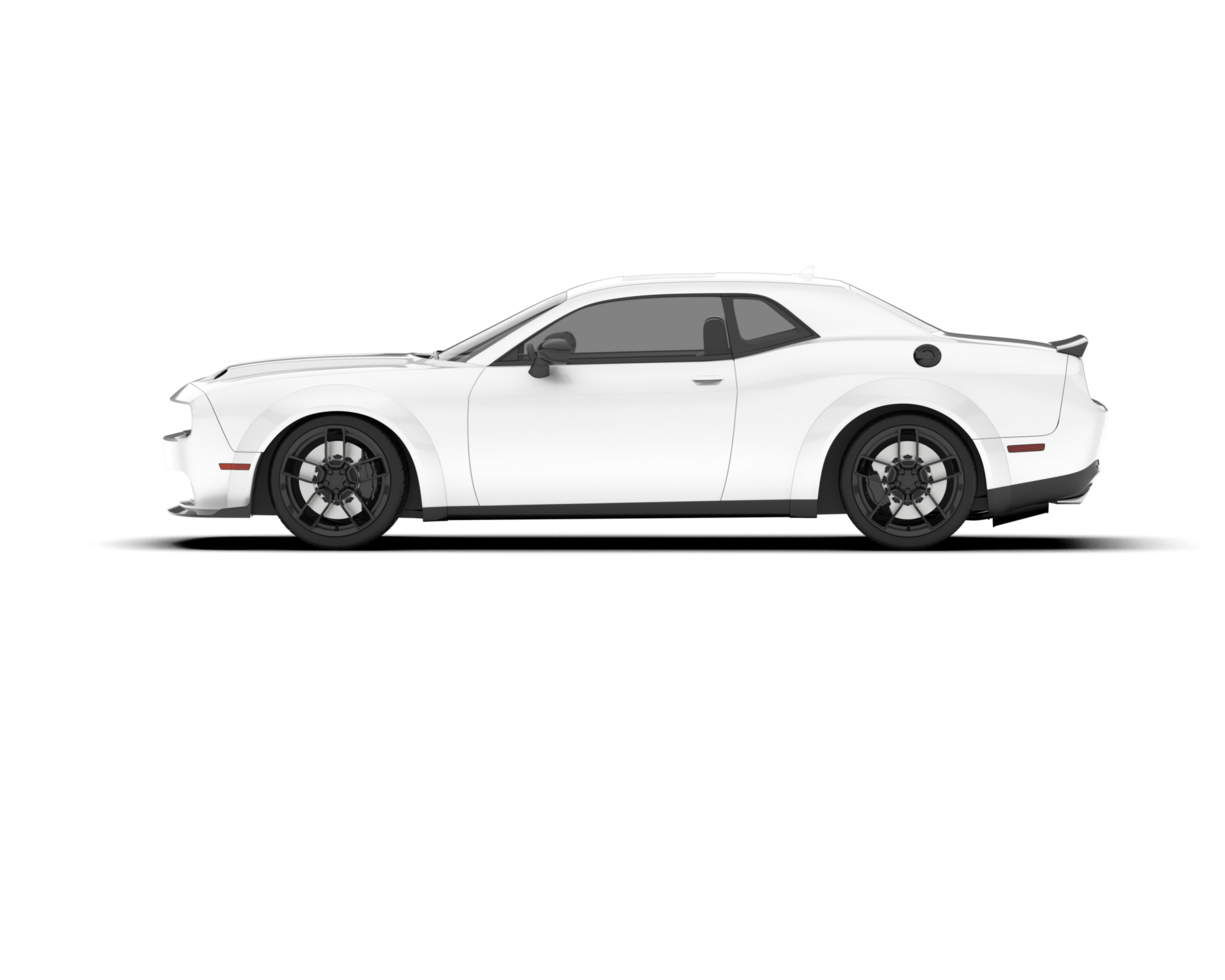 White sport car on transparent background. 3d rendering - illustration png