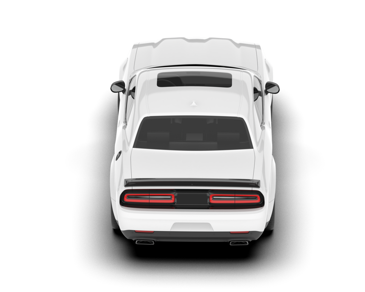 White sport car on transparent background. 3d rendering - illustration png