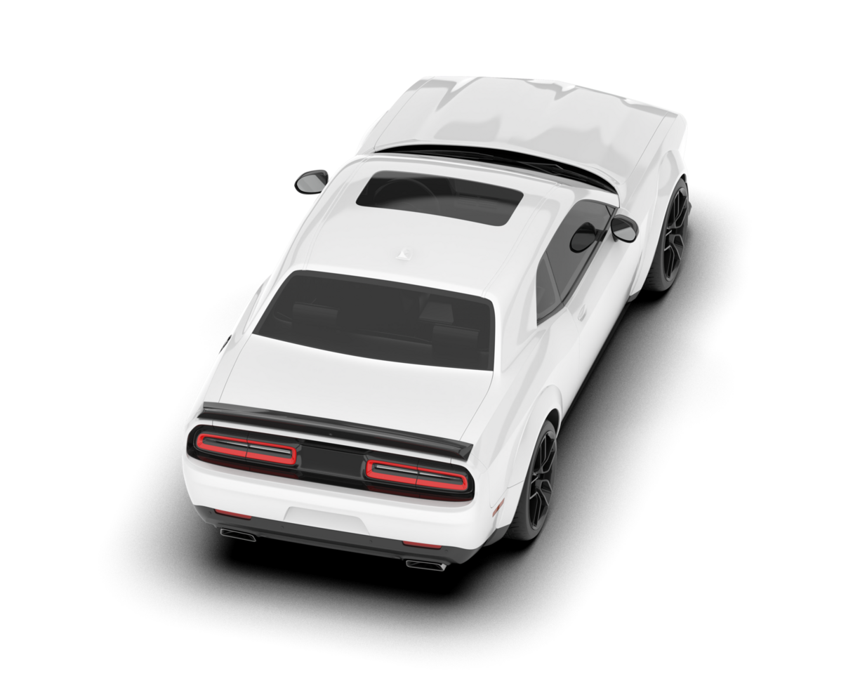 White sport car on transparent background. 3d rendering - illustration png