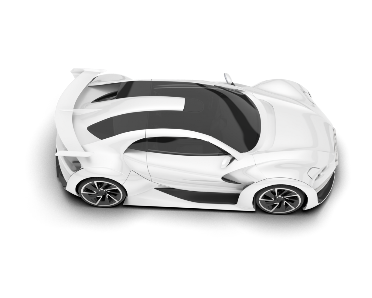White sport car on transparent background. 3d rendering - illustration png
