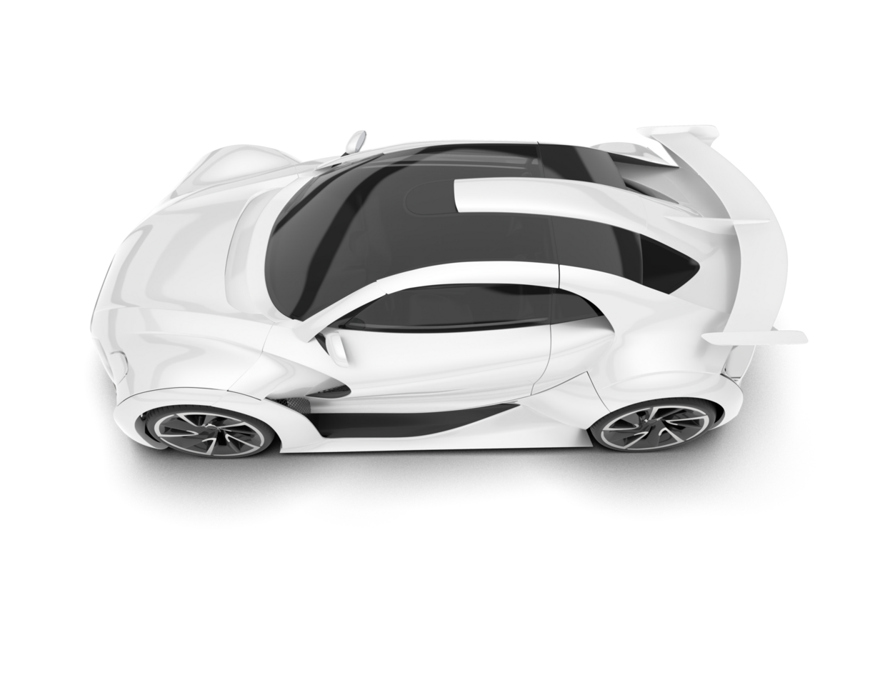 White sport car on transparent background. 3d rendering - illustration png