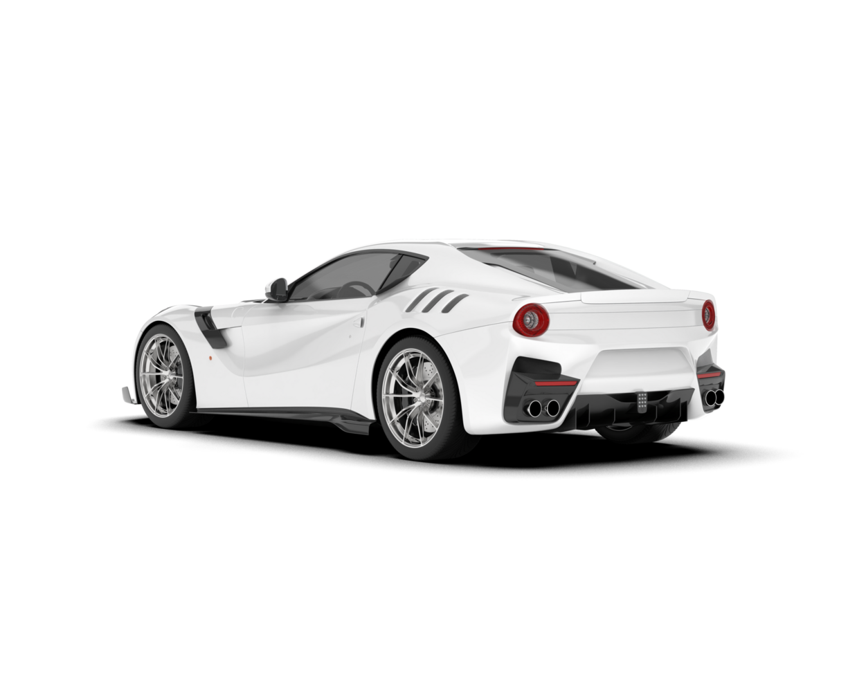 White sport car on transparent background. 3d rendering - illustration png