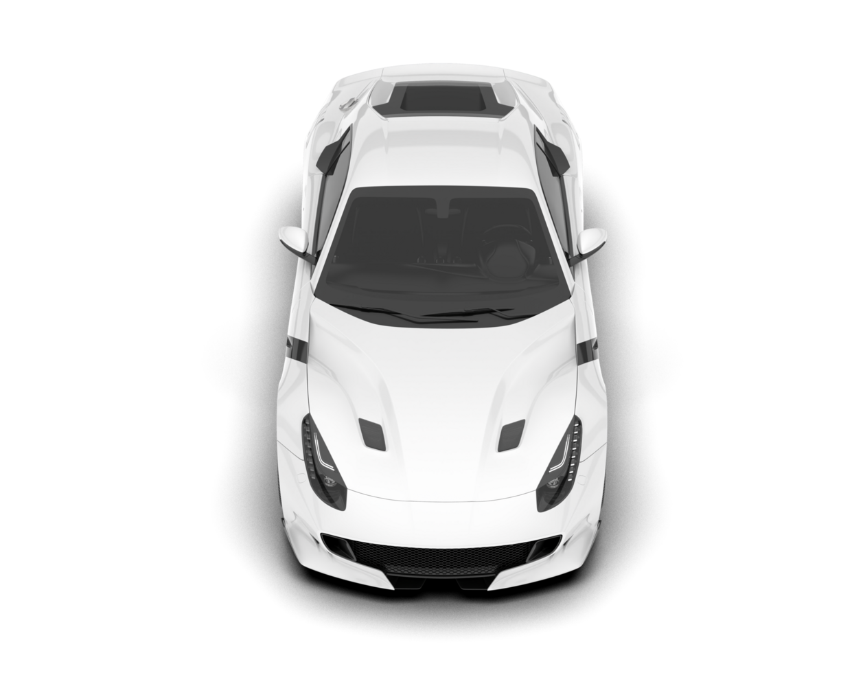 White sport car on transparent background. 3d rendering - illustration png