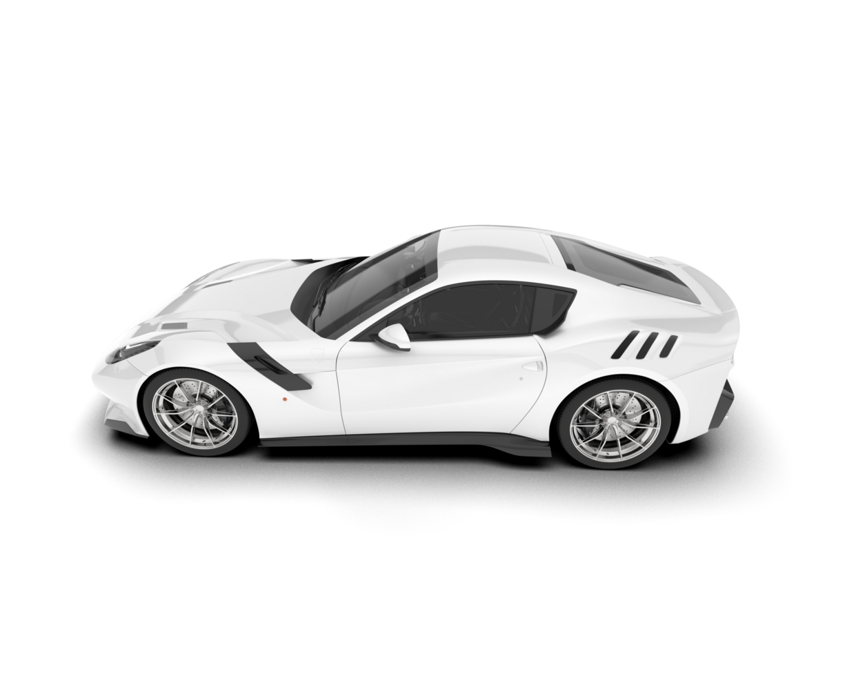 White sport car on transparent background. 3d rendering - illustration png