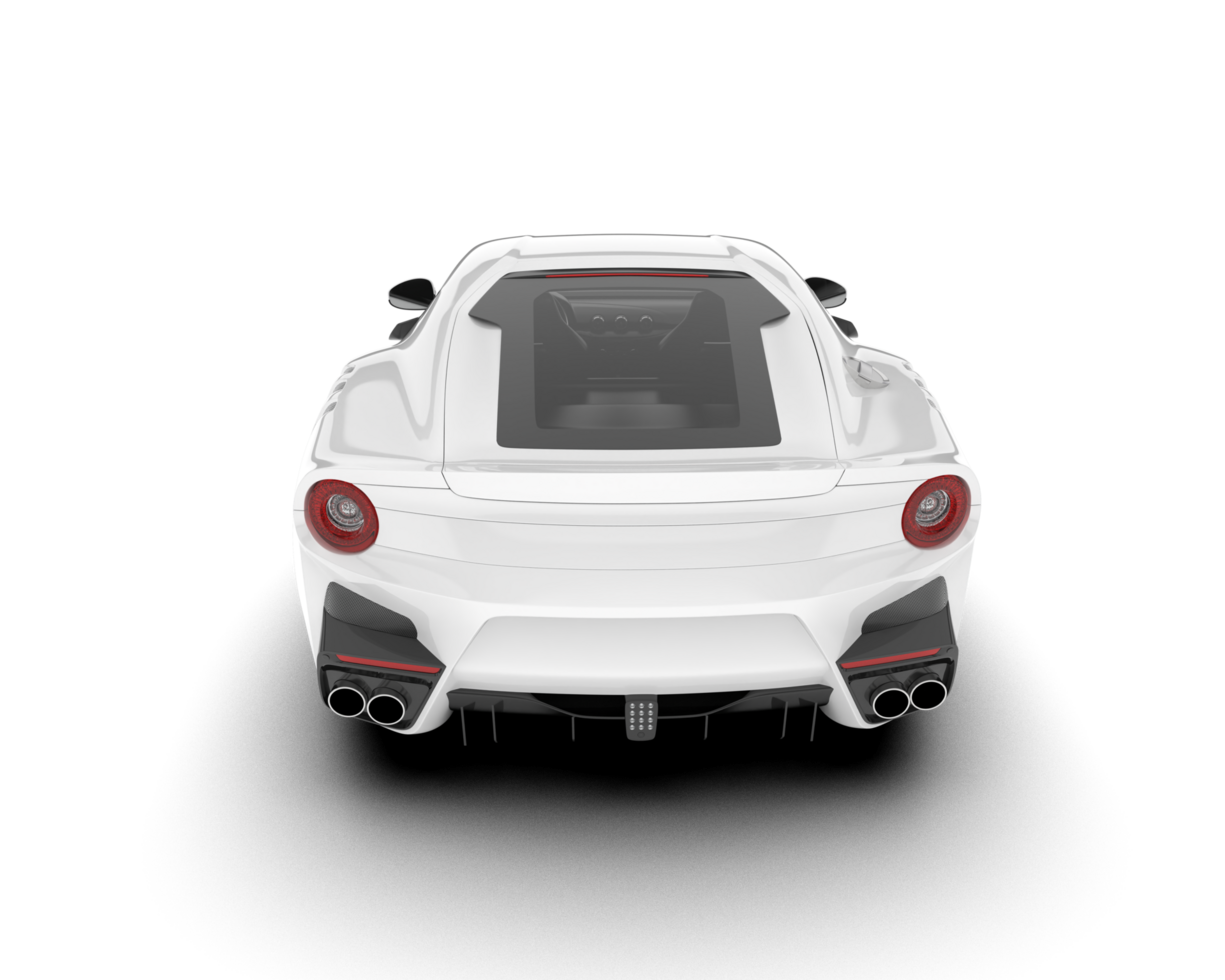 White sport car on transparent background. 3d rendering - illustration png