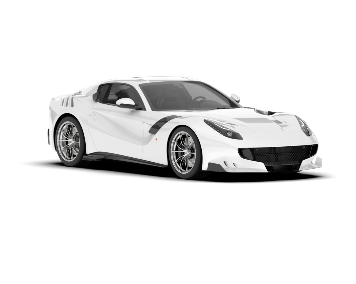 White sport car on transparent background. 3d rendering - illustration png