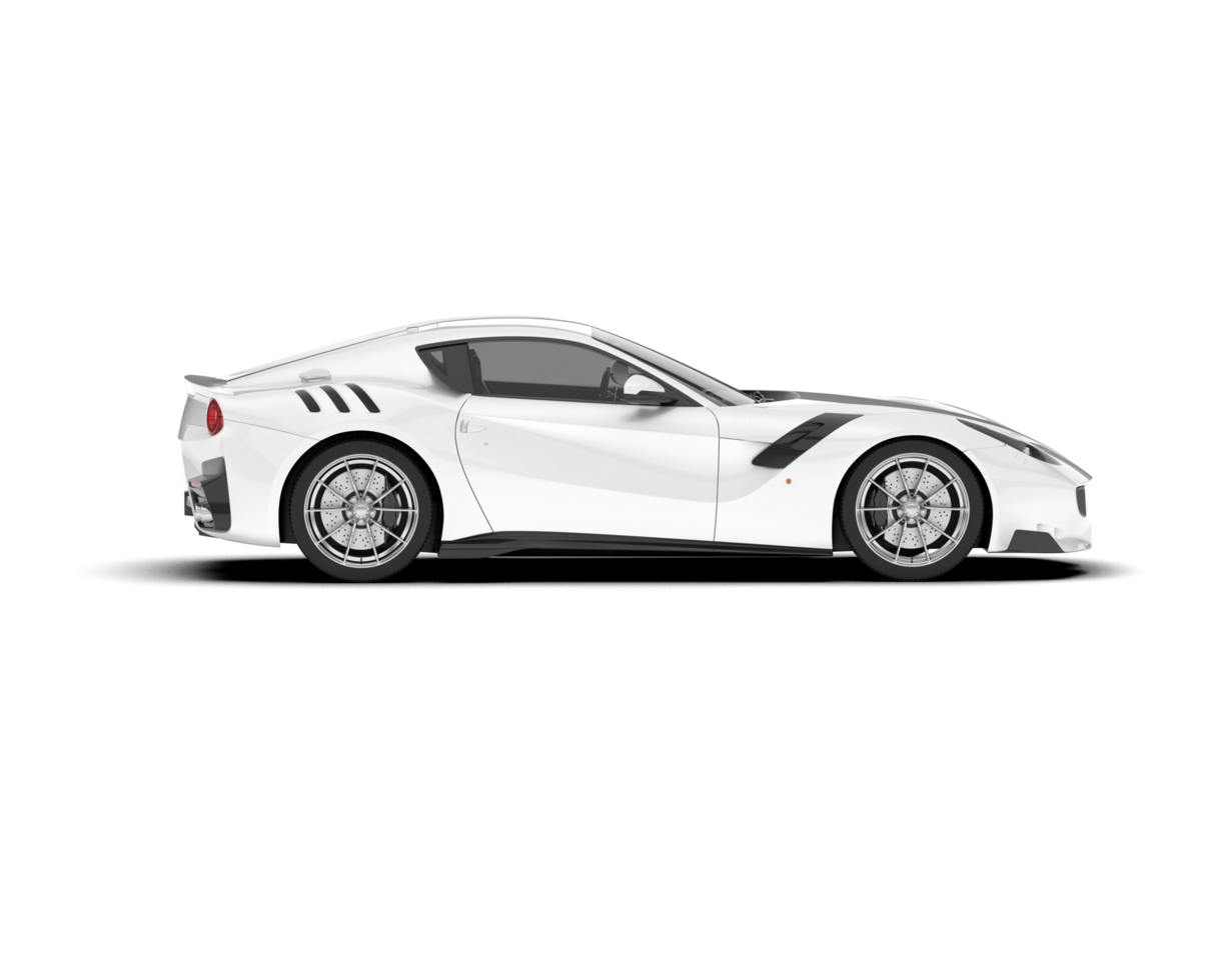 White sport car on transparent background. 3d rendering - illustration png