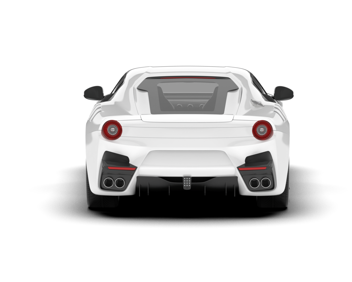 White sport car on transparent background. 3d rendering - illustration png