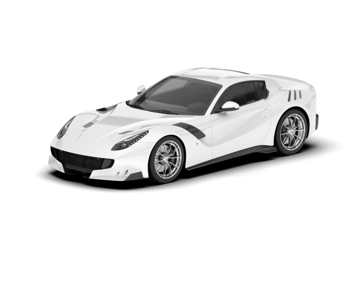White sport car on transparent background. 3d rendering - illustration png