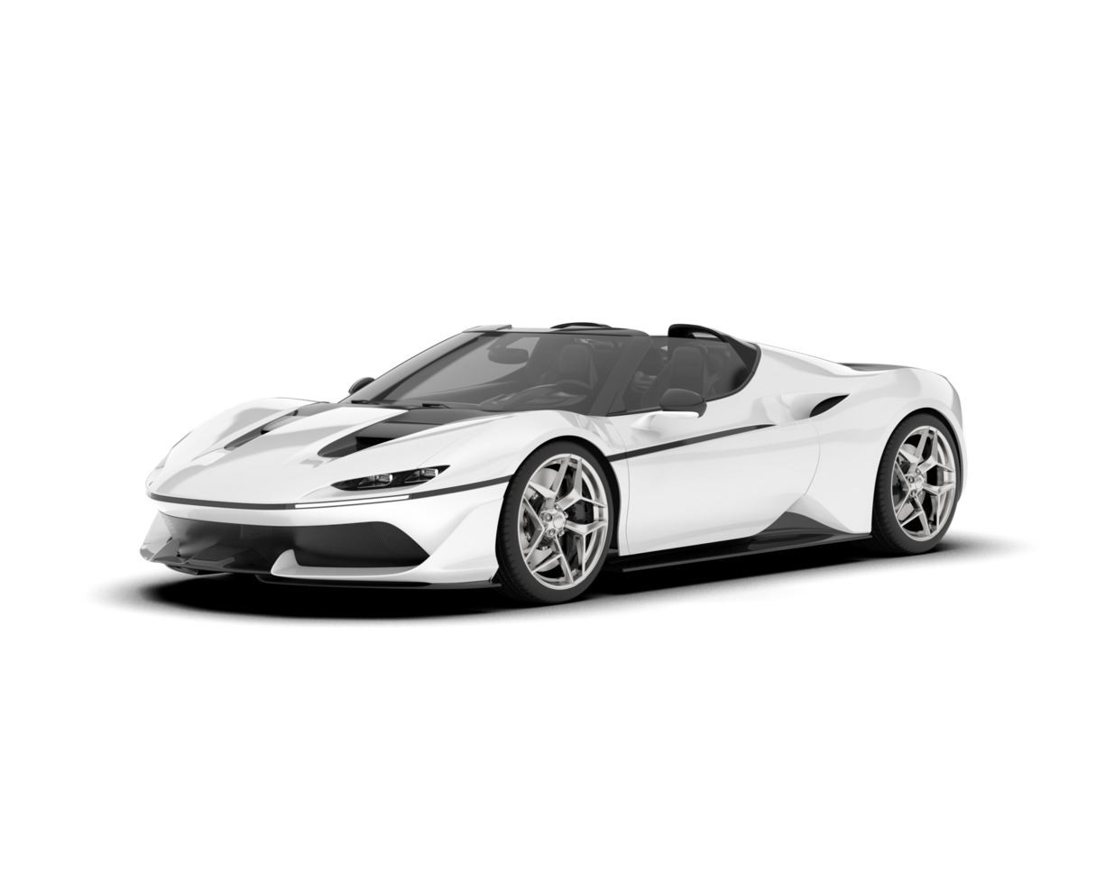 White sport car on transparent background. 3d rendering - illustration png