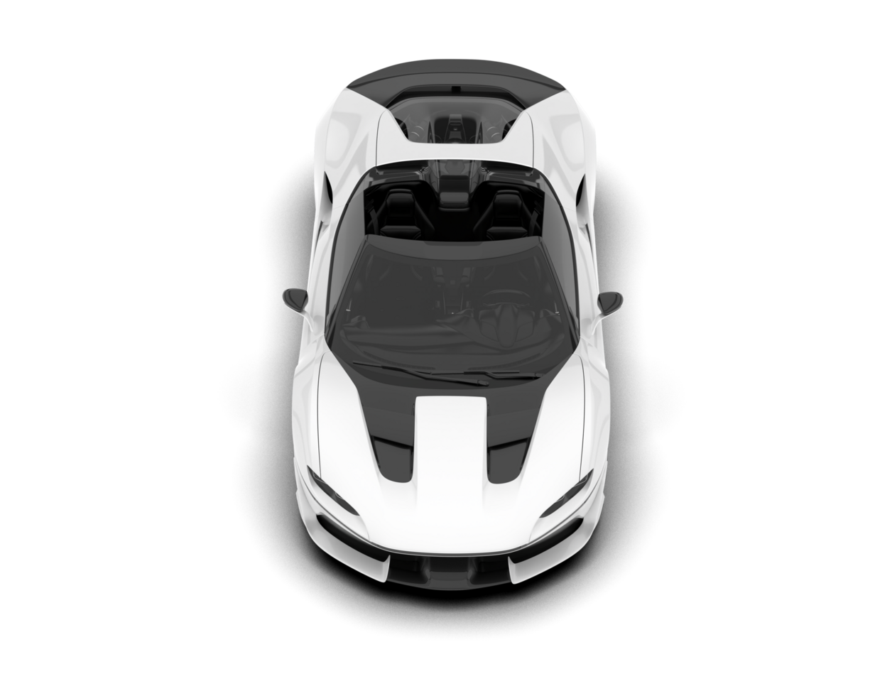 White sport car on transparent background. 3d rendering - illustration png