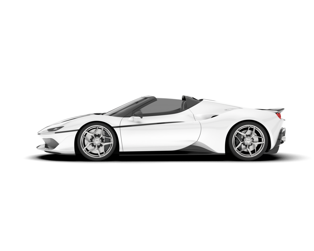 White sport car on transparent background. 3d rendering - illustration png