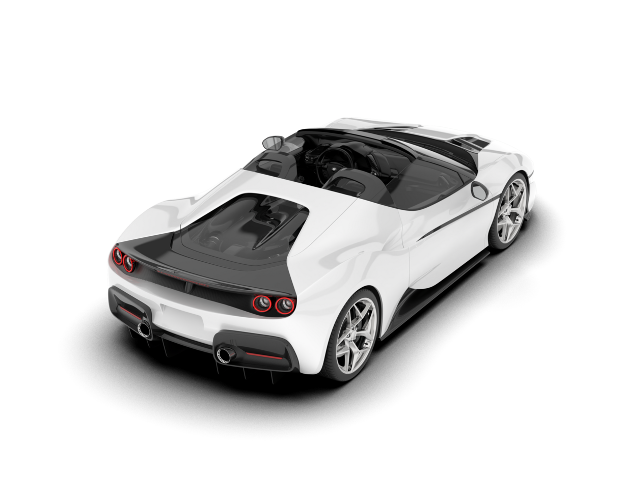 White sport car on transparent background. 3d rendering - illustration png