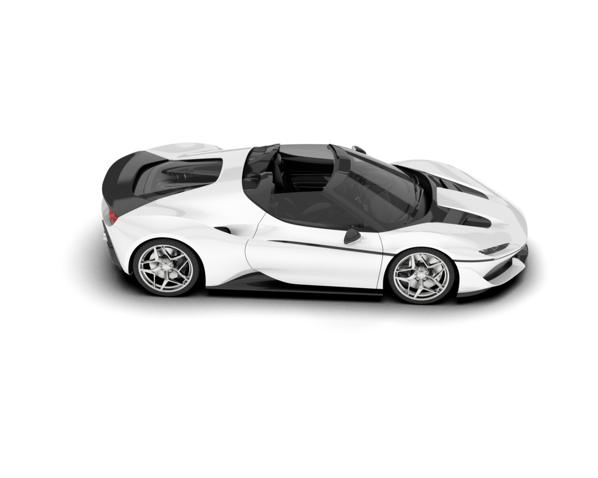 White sport car on transparent background. 3d rendering - illustration png
