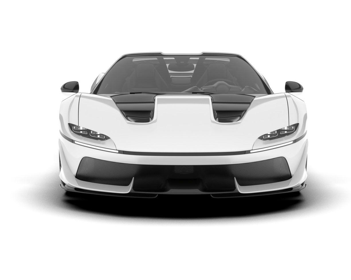 White sport car on transparent background. 3d rendering - illustration png