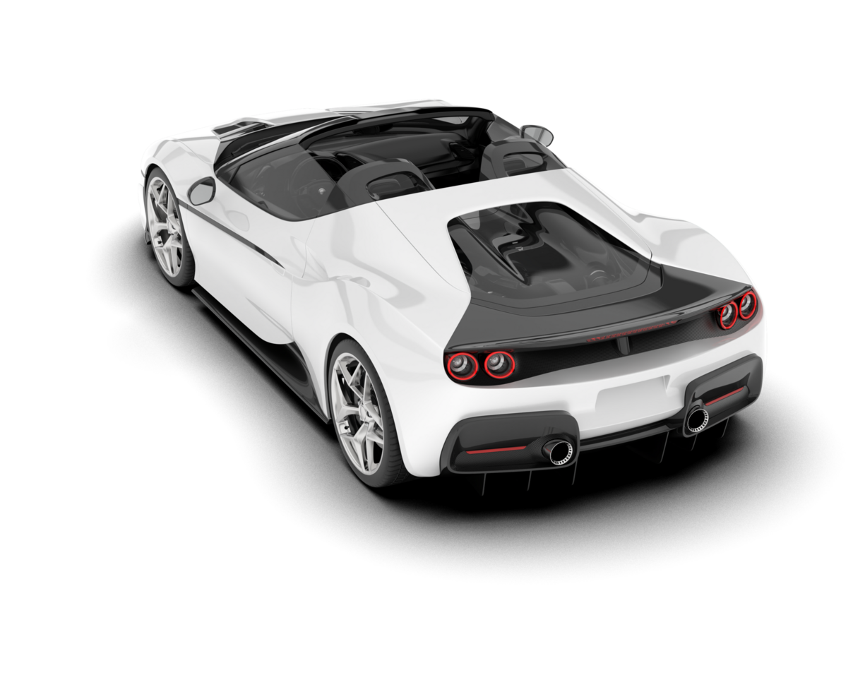 White sport car on transparent background. 3d rendering - illustration png