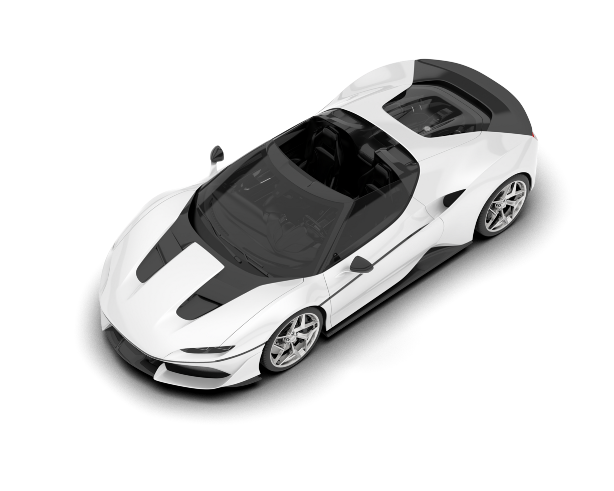 White sport car on transparent background. 3d rendering - illustration png