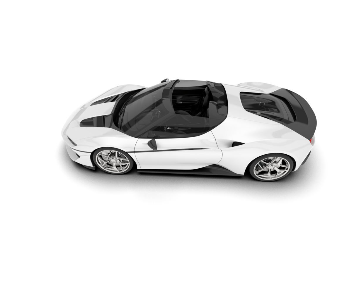 White sport car on transparent background. 3d rendering - illustration png
