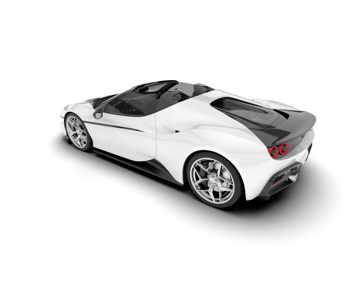 White sport car on transparent background. 3d rendering - illustration png