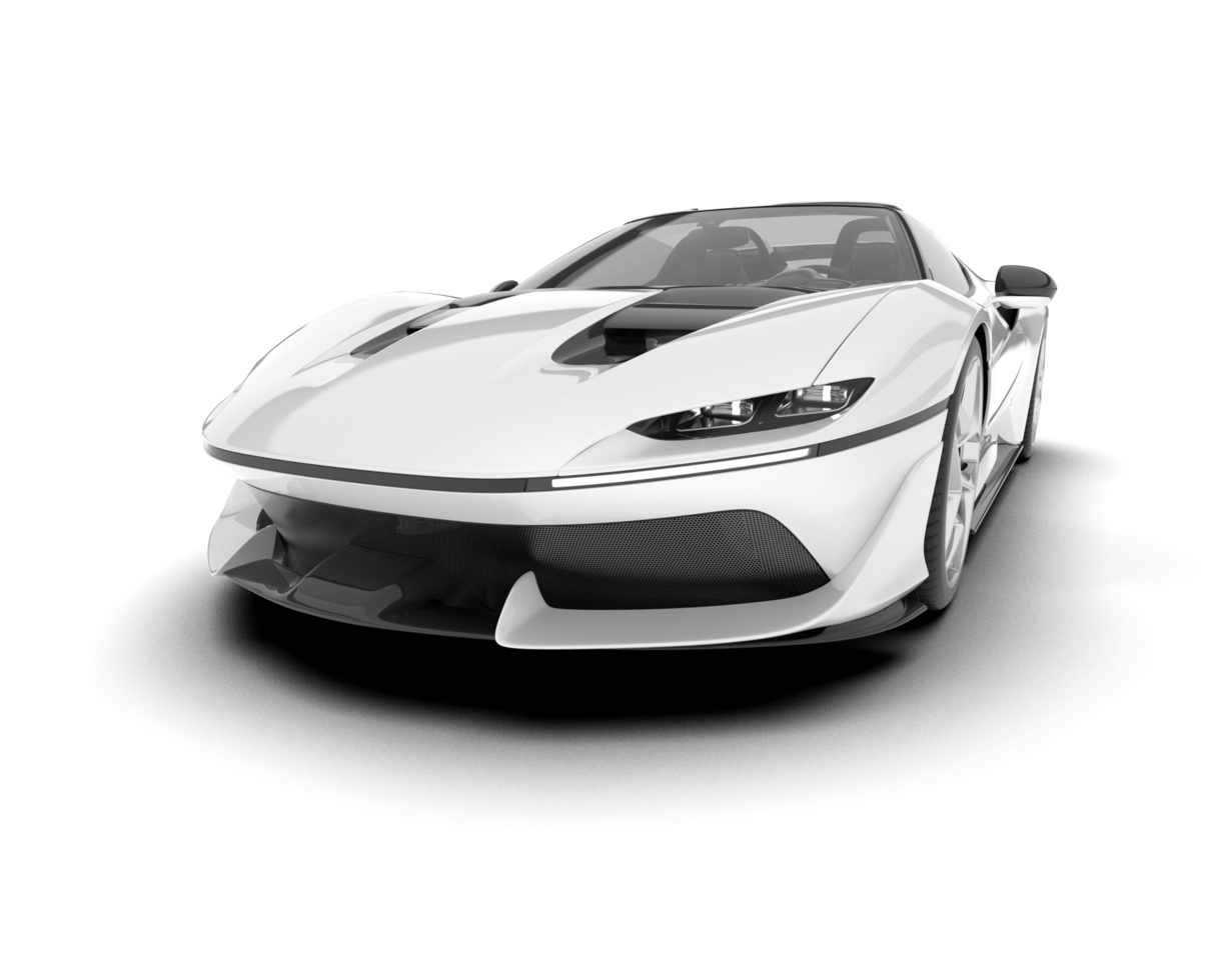 White sport car on transparent background. 3d rendering - illustration png
