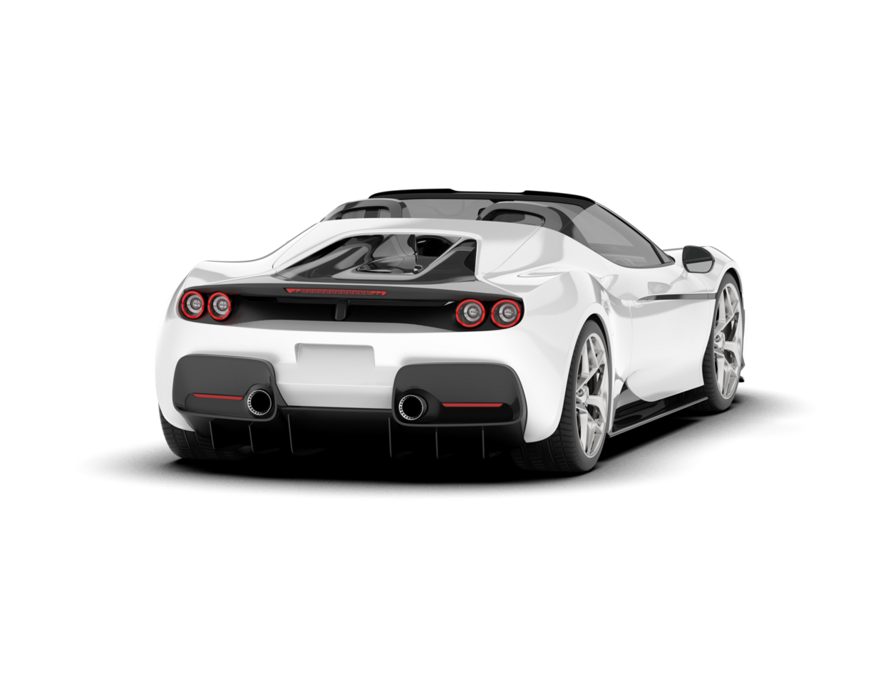 White sport car on transparent background. 3d rendering - illustration png