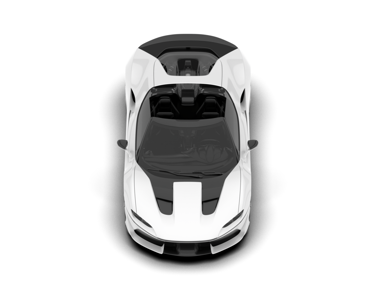 White sport car on transparent background. 3d rendering - illustration png