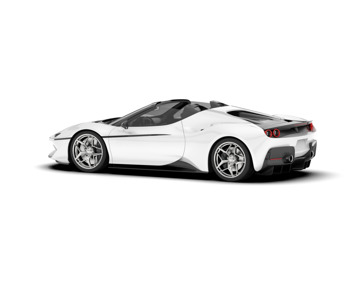 White sport car on transparent background. 3d rendering - illustration png