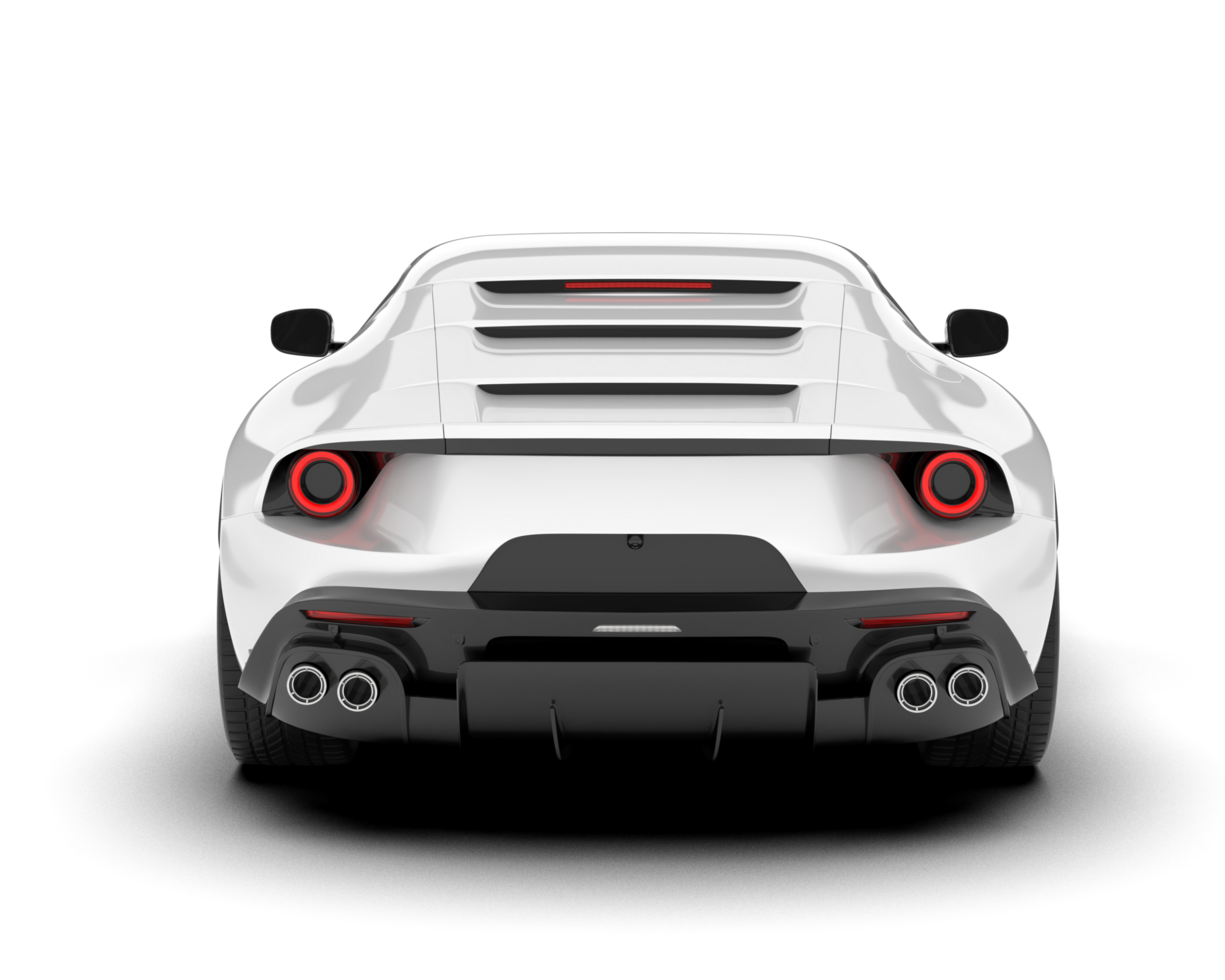 White sport car on transparent background. 3d rendering - illustration png